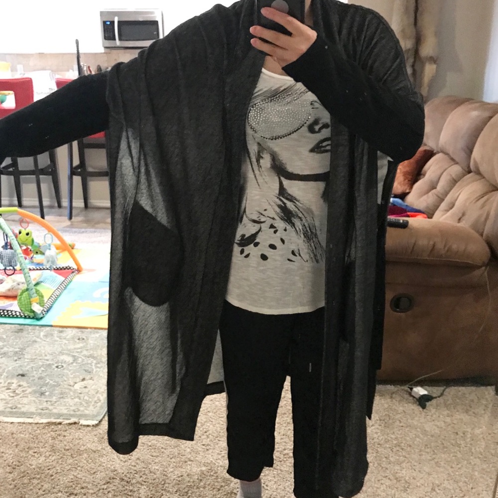 Lost and Found Ria Dunn Grey Cardigan Side Split